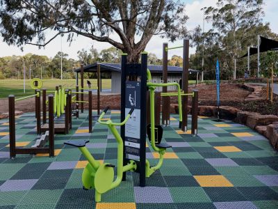 Mulgrave Reserve playspace fitness hub and seniors fitness equipment