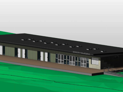 3D Render of front of building - Brandon Park Reserve pavilion