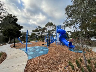 Orchard Street Reserve playspace slide and swings